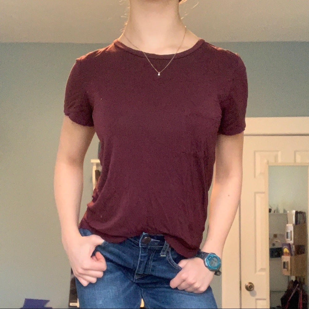 Maroon Pocket Tee - Picture 3 of 7